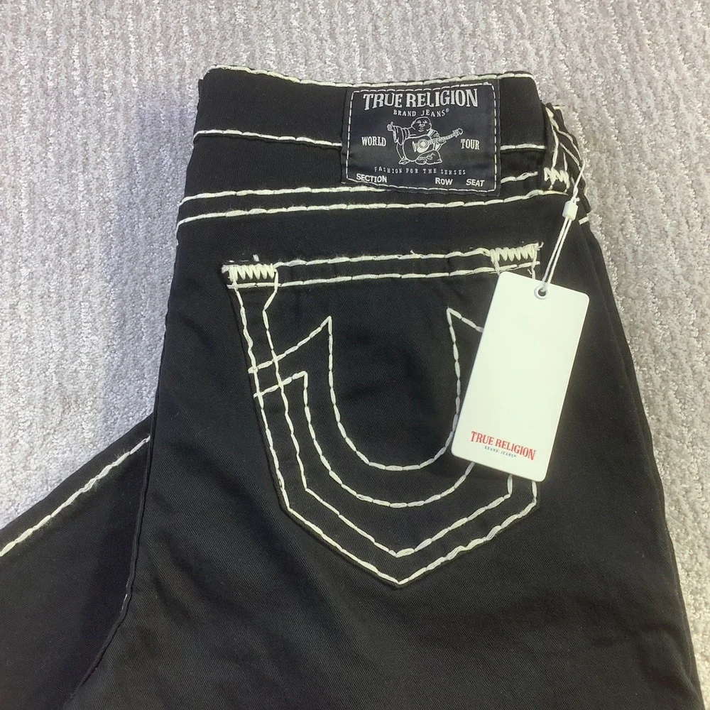True Religion Super T Rocco Relaxed Skinny Jeans Black Rinse Mens 34 x 31 NWT